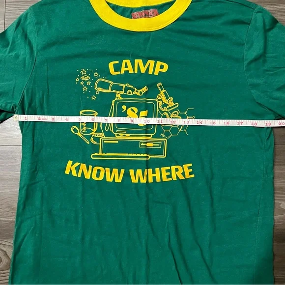 Netflix Stranger Things Ringer Shirt Men's Large in Green and Yellow - Picture 5 of 6